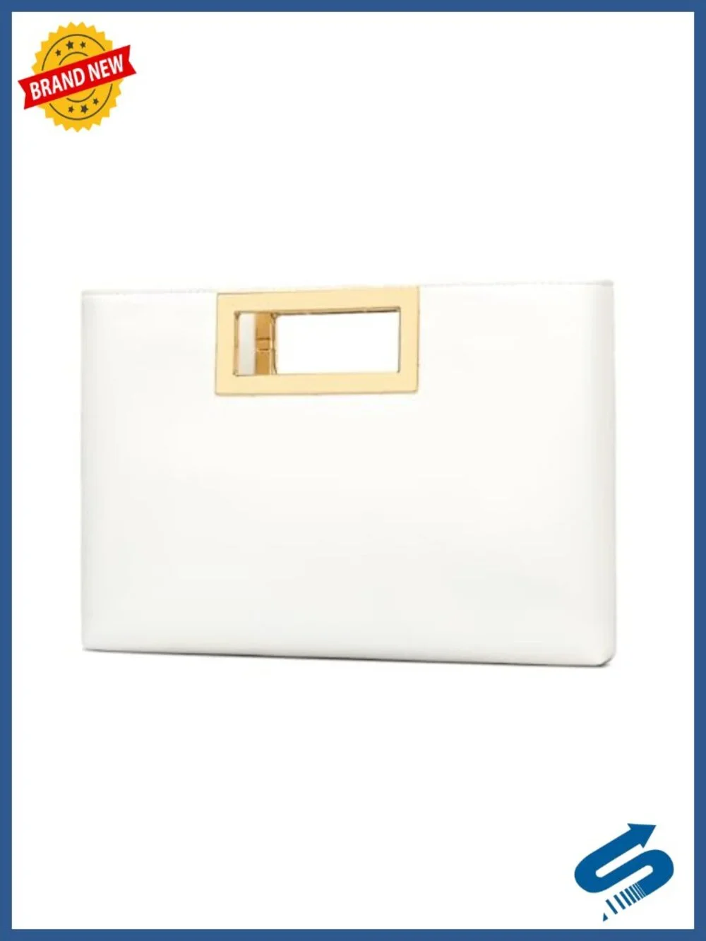 Formal Evening Clutch Purse with Detachable Gold Chain Top Handle Handbag for